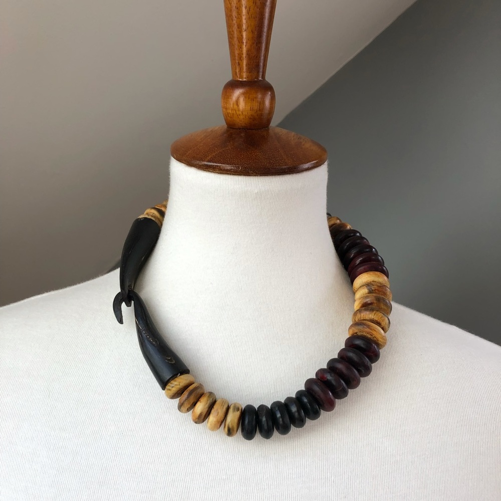 Catherine Noll Primitive Carved Hook Necklace